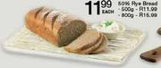 50% Rye Bread-800gm Each