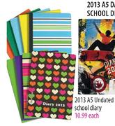 2013 A5 Undated School Dairy-Each