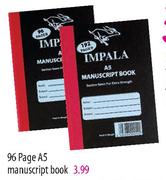 Impala 96 Pages A5 Manuscript Book-Each