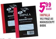 Impala 192 Pages A5 Manuscript Book-Each 