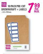 Simple Choice 10 Pack Pre-Cut Brownkraft + Labels-Per Pack