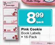 Pink Cookie Book Labels-16-Pack