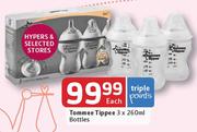 Tommee Tippee Bottles-3 x 260ml Each