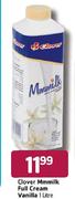 Clover Mmmilk Full Cream Vanilla-1ltr