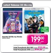 Assorted 3D Blu-Ray Movies Each