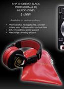 Reloop RHP-10 Cherry Black Professional DJ Headphones