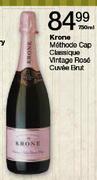 Krone Methodo Cap Classique Vintage Rose Cuvee Brut-750ml