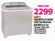 Defy Metallic Silver Twin Tub Washing Machine-13kg(DTT165)