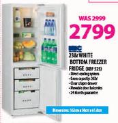 KIC White Bottom Freezer Fridge-238Ltr(KBF 525)