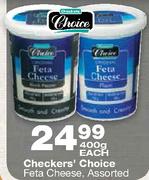 Checkers' Choice Feta Cheese-400gm Each