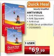 Quick Heal Antivirus (1 User)-each