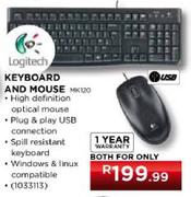 Logitech Keyboard and Mouse (MK120)