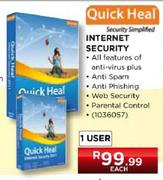 Quick Heal Internet Security (1 User)-each