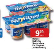 Danone Nutriday Smooth Low Fat Yoghurt Assorted-6 x 100g Each