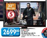 Sinotec 32"(81cm) HD Ready Slim LED TV(STL-32KC68N/77ENB)