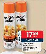 Cook'n Bake Non-Stick Cooking Spray-300ml Each