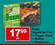Fry's Vegetarian Pies Pepper Steak,Mutton,Mushroom-2's