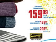 Single Bed Comfy Blankets-150x200cm Each