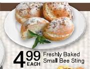 freshly Baked Small Bee Sting Each