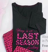 Shelly Black Slogan Knit PJ's In Penny C