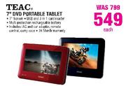 Teac 7" DVD Portable Tablets-Each