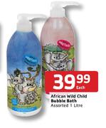 African Wild Child Bubble Bath Assorted-1Ltr Each