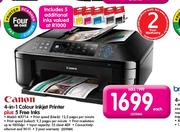 Canon 4-In-1 Colour Inkjet Printer Plus 5 Free Inks-Each