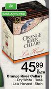 Orange River Cellars Dry White, Rose, Late Harvest Or Stein-3L Each
