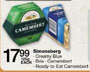 Simonsberg Creamy Blue, Brie Camembert, Ready To Eat Camembert 125Gm-Each