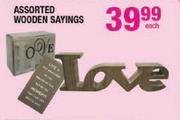 Assorted Wooden Sayings-Each