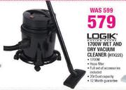 Logik 1700W Wet And Dry Vacuum Cleaner(HTX22E)