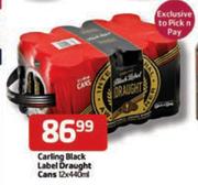 Carling Black Label Draught Cans-12x440ml