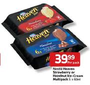 Nestle Heaven Strawberry Or Hazelnut Ice-Cream Multipack-6x60ml Per Pack