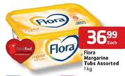 Flora Margarine Tubs-1Kg Each