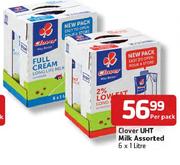 Clover UHT Milk Assorted-6x1ltr Per Pack