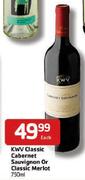 KWV Classic Cabernet Sauvignon Or Classic Merlot - 750ml Each