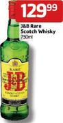 J&B Rare Scotch Whisky- 750ml Each