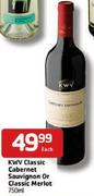 KWV Classic Cabernet Sauvignon Or Classic Merlot- 750ml Each