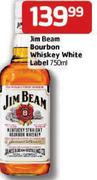Jim Beam Bourbon Whisky White Label- 750ml Each