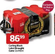 Carling Black Label Draught Cans- 12X440ml