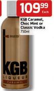 KGB Caramel Choc Mint Or Classic Vodka- 750ml Each