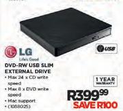 LG DVD-RW USB Slim External Drive