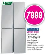 Kelvinator Mirror Finish Side by Side Fridge Freezer-520Ltr.