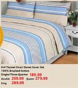 Pnp Flannel Elvari Duvet Cover Set 100% Brushed Cotton Single/Three Quarter - Each