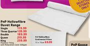 Pnp Hollowfibre Duvet Range Three Quarter - Each