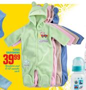 Fleece Babygrows (Newborn & 0-12 Months)-Each