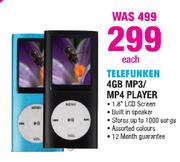 Telefunkin 4GB MP3/MP4 Player-Each