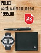 Police Watch,Wallet And Pen Set