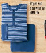 Striped Knit Sleepwear Set-Each