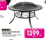 Terrace Leisure Verona Round Fire Pit with Granite Table-Each